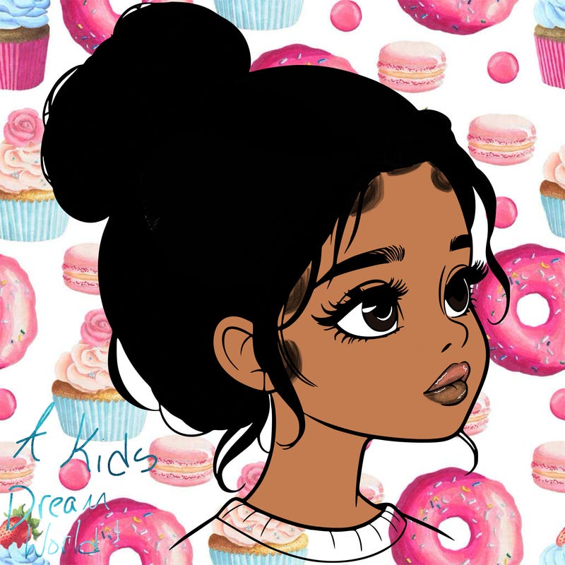 realistic girl with bun