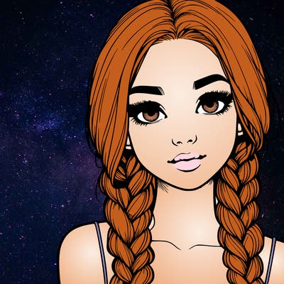 realistic girl with braids