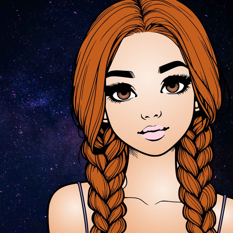 realistic girl with braids