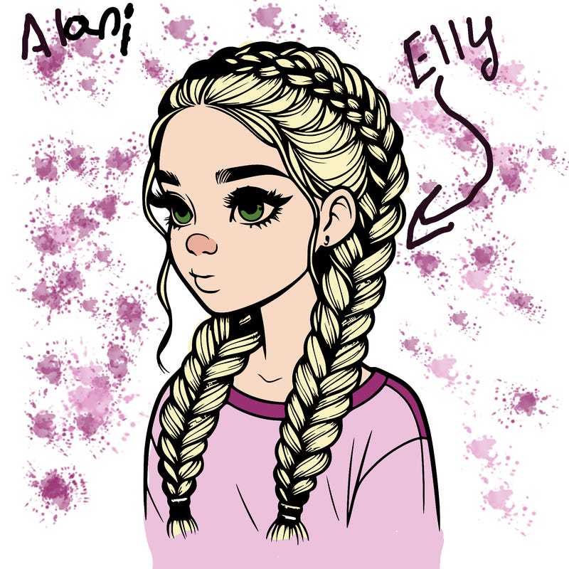 realistic girl with braids