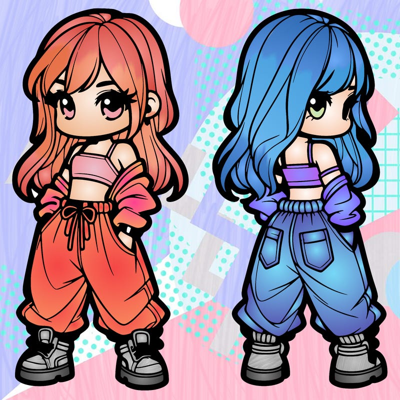 girl in crop top and baggy pants