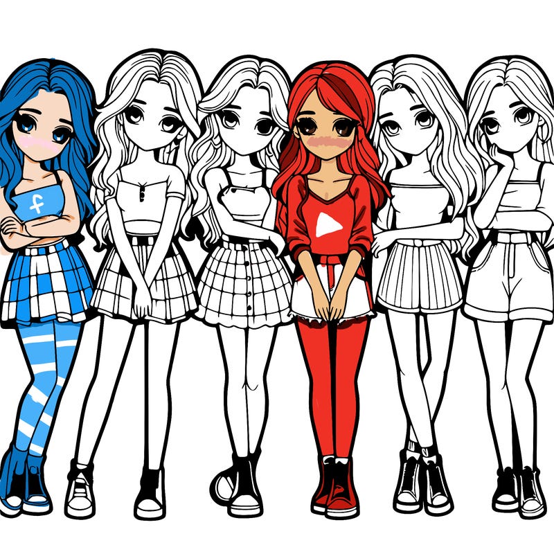 a group of girls realistic