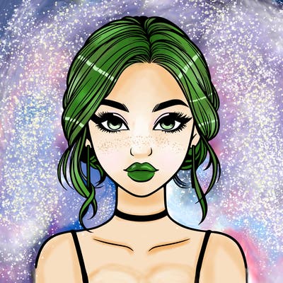 realistic girl with makeup on