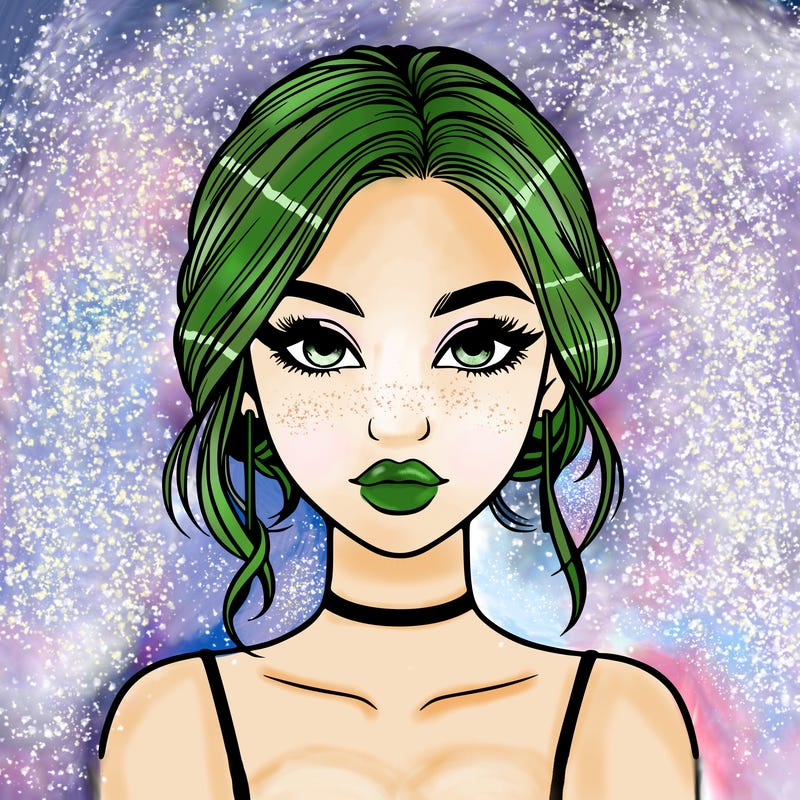 realistic girl with makeup on