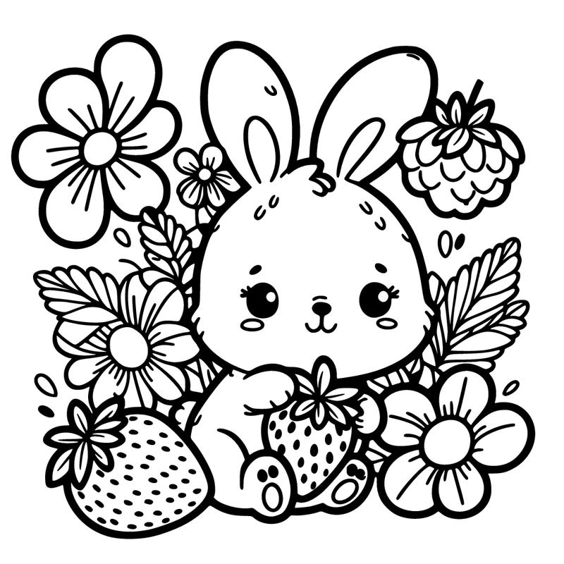 bunny flowers strawberry