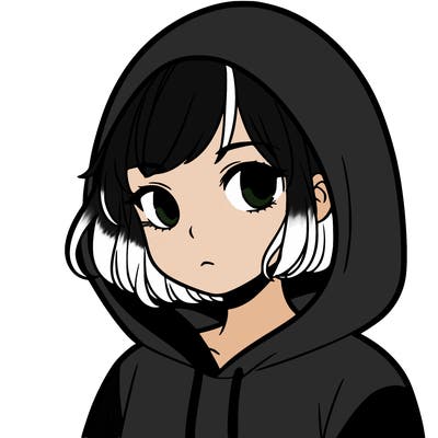 girl with short hair in hoodie