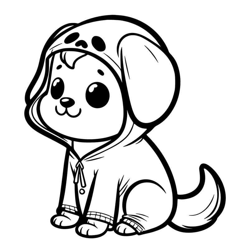 cut dog in a ghost costume on all four legs sitting