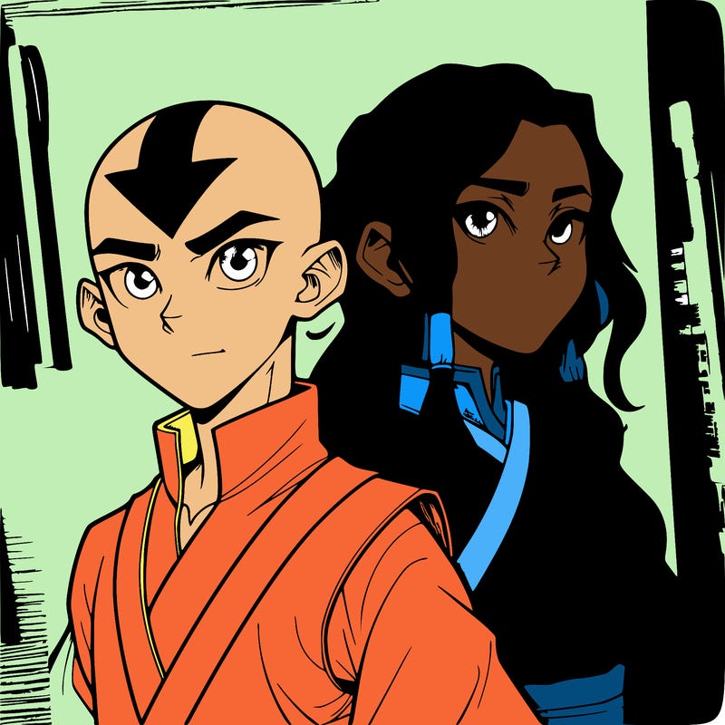 anime katara & aang