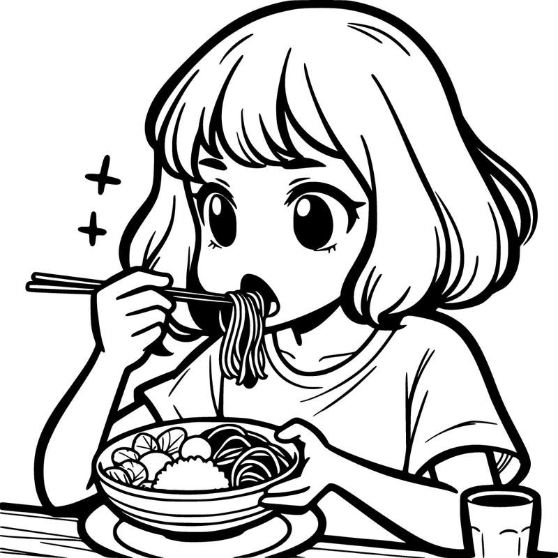 a girl eating food