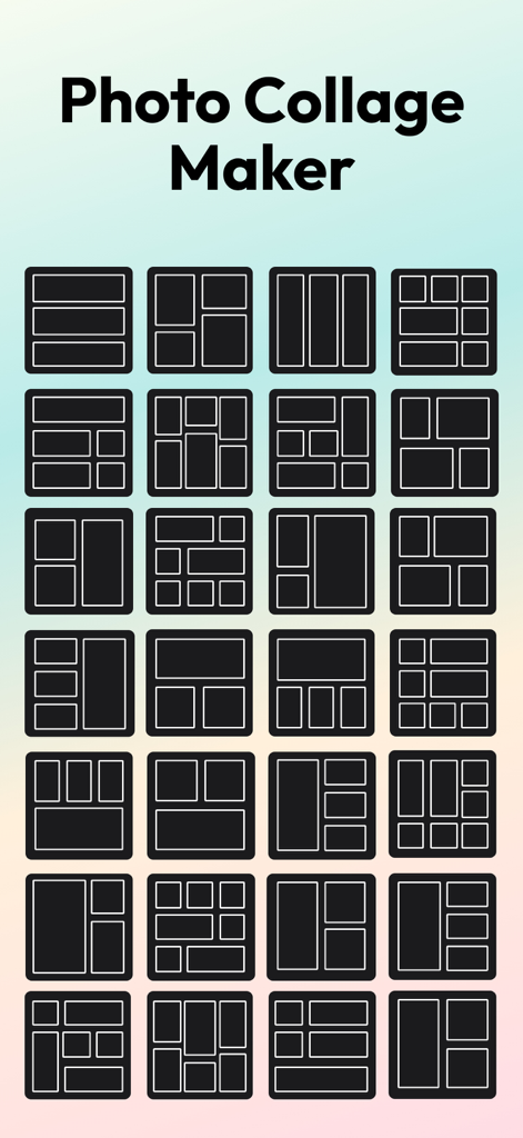 Photo Grid - Pic Collage Maker - A collection of various grid layout templates for creating photo collages.