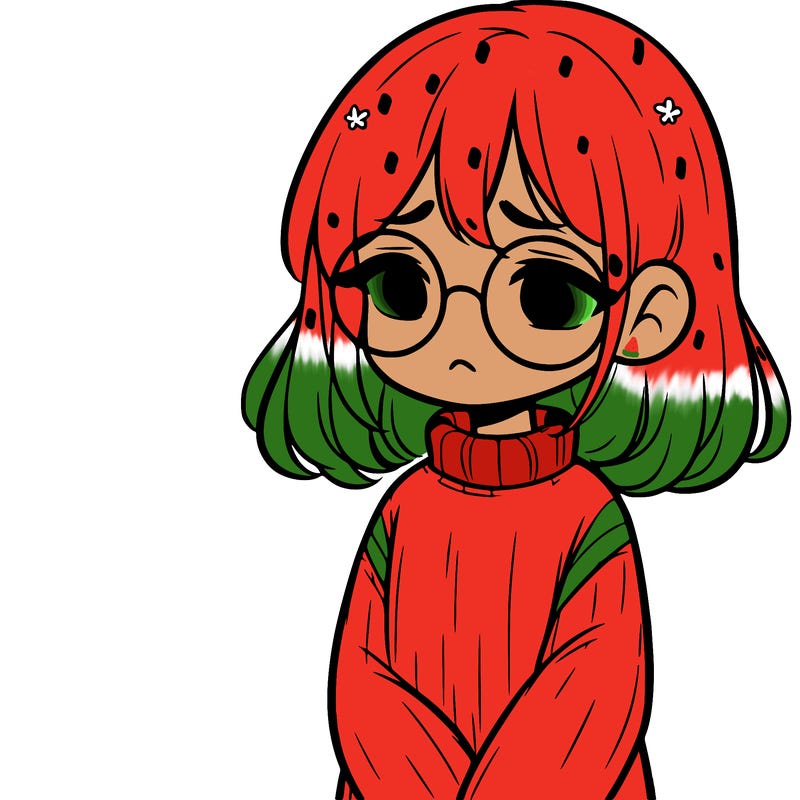 sad girl with glasses in a sweater