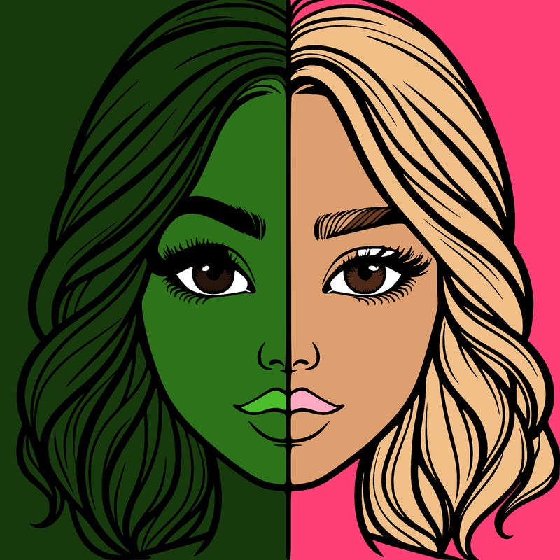 realistic girl split half