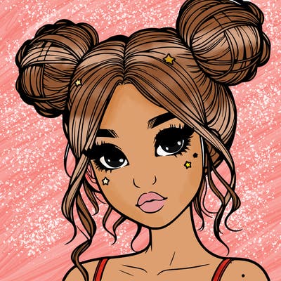 realistic girl with space buns
