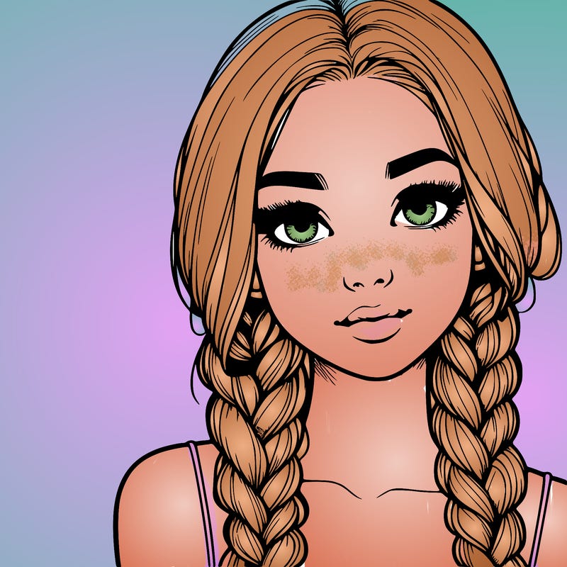 realistic girl with braids