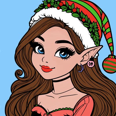 christmas girl elf realistic
