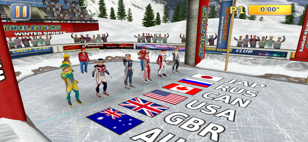 Athletes representing different countries at the start of a winter sports competition
