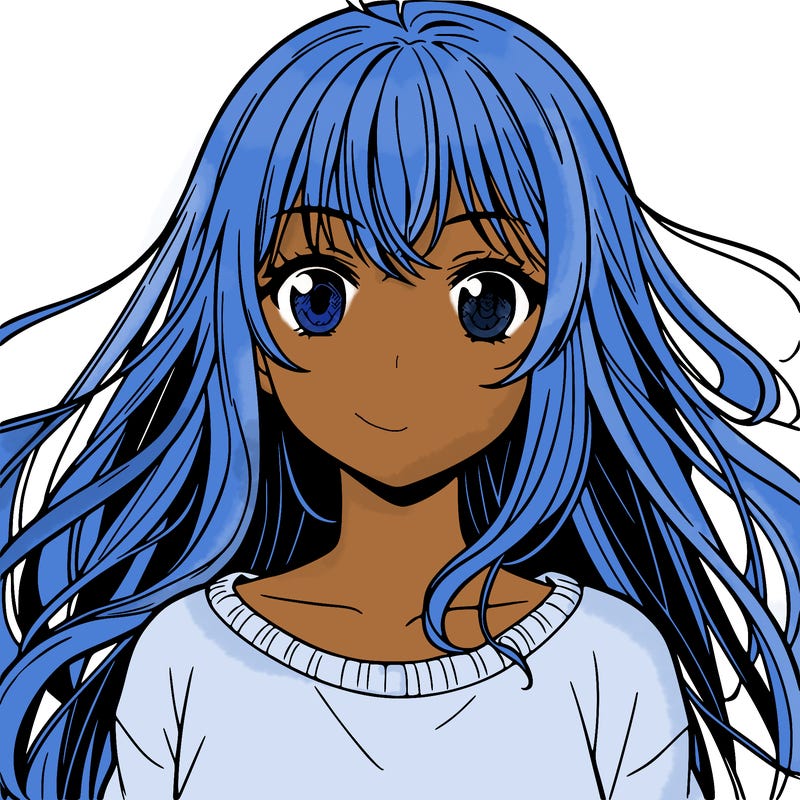 animie girl long hair realistic