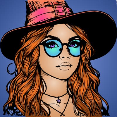 a witch with glasses realistic
