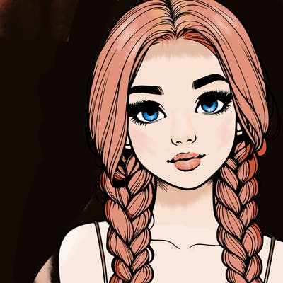 realistic girl with braids