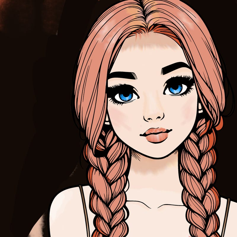 realistic girl with braids