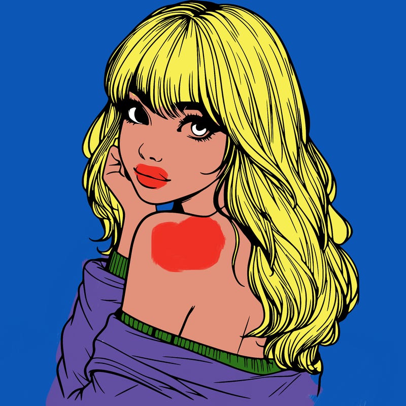 realistic girl with bangs looking over her shoulder