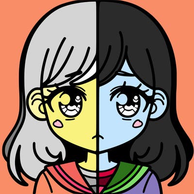 a split of a girl