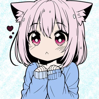 shy anime catgirl
