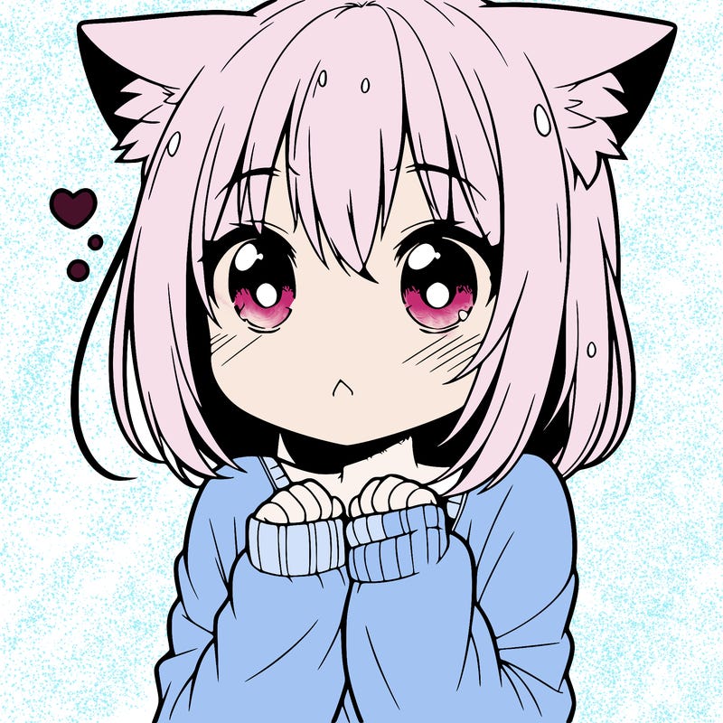 shy anime catgirl