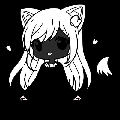 girl with cat ears and tail