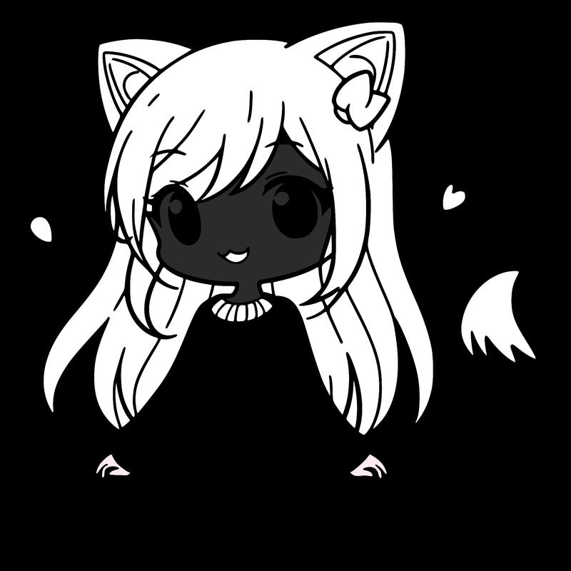 girl with cat ears and tail