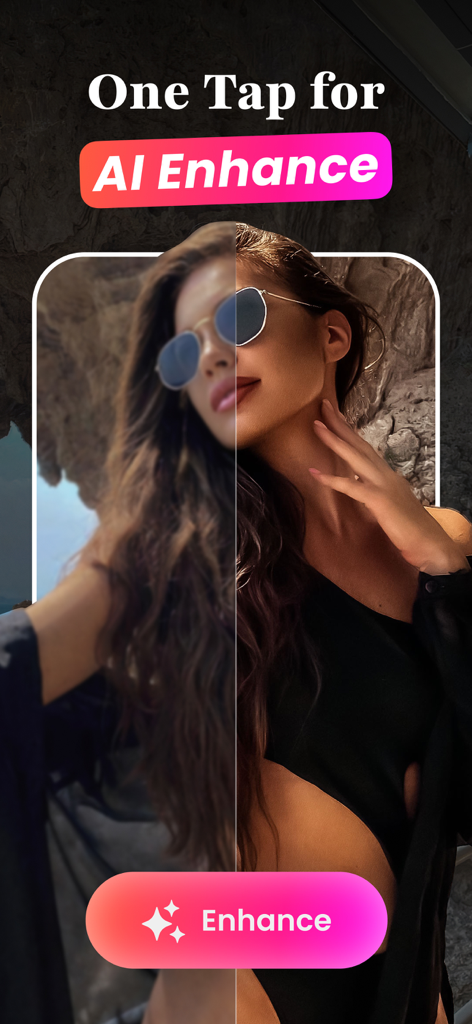 Una comparación de antes y después que muestra la mejora de la calidad de la foto usando Astify AI