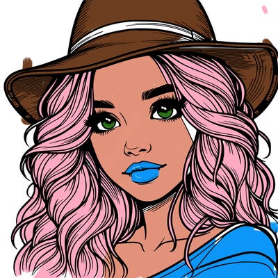 realistic girl with hat