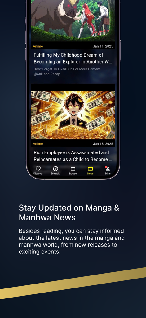 AsuraComic - Top Manga Reader - AsuraComic app interface showing the manga and manhwa news feed with latest updates