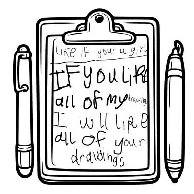 blank clip board with pen