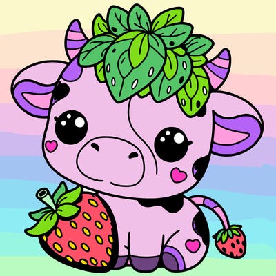 cute strawberry cow