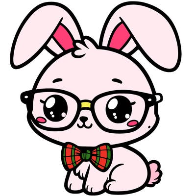 cute bunny wearing glasses