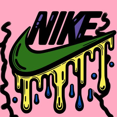 dripping nike logo