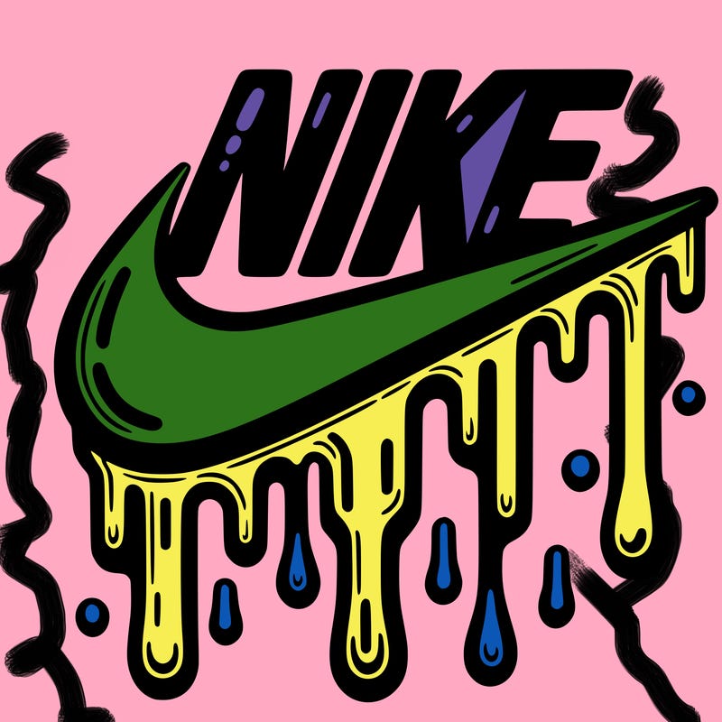 dripping nike logo