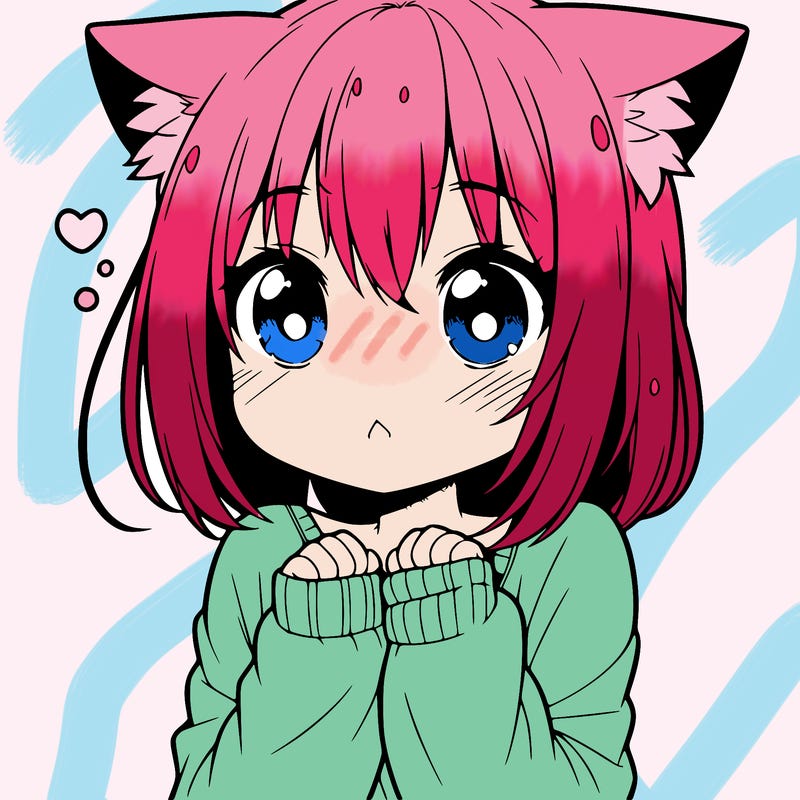 shy anime catgirl