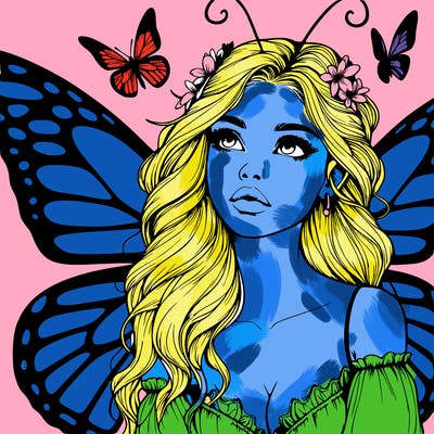 butterfly fairy realistic girl