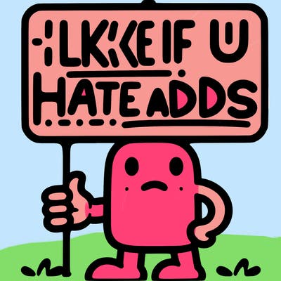 sign that says like if u hate adds