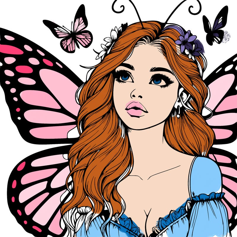 butterfly fairy realistic girl