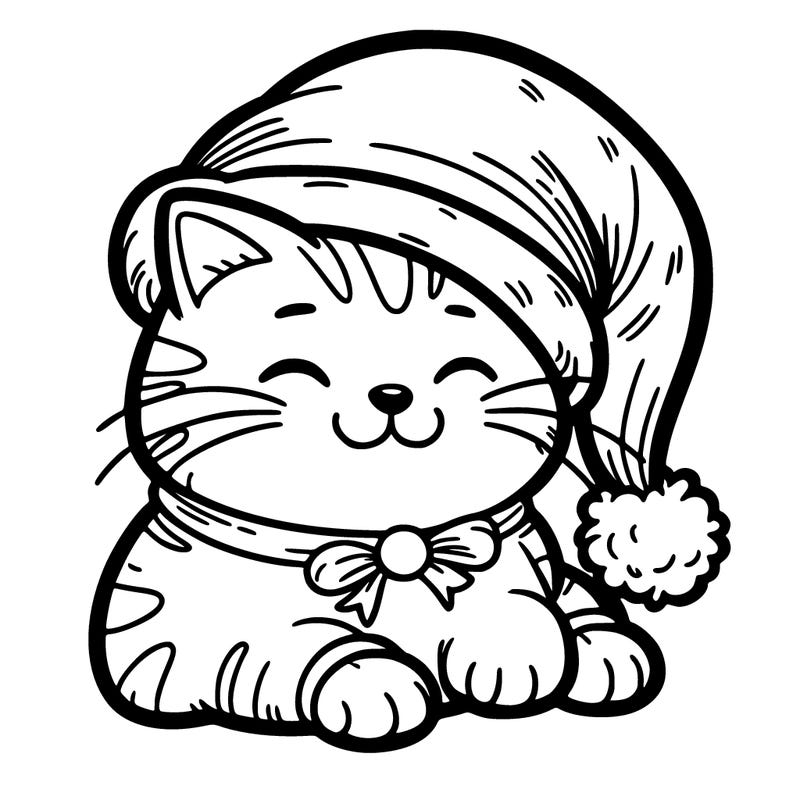cat in christmas hat