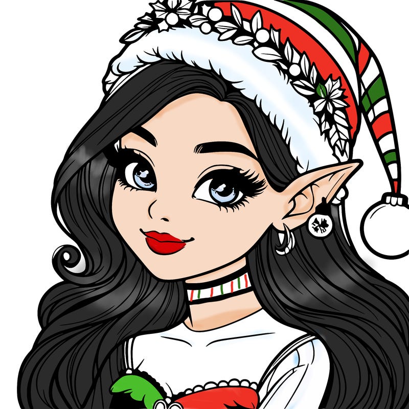 christmas girl elf realistic