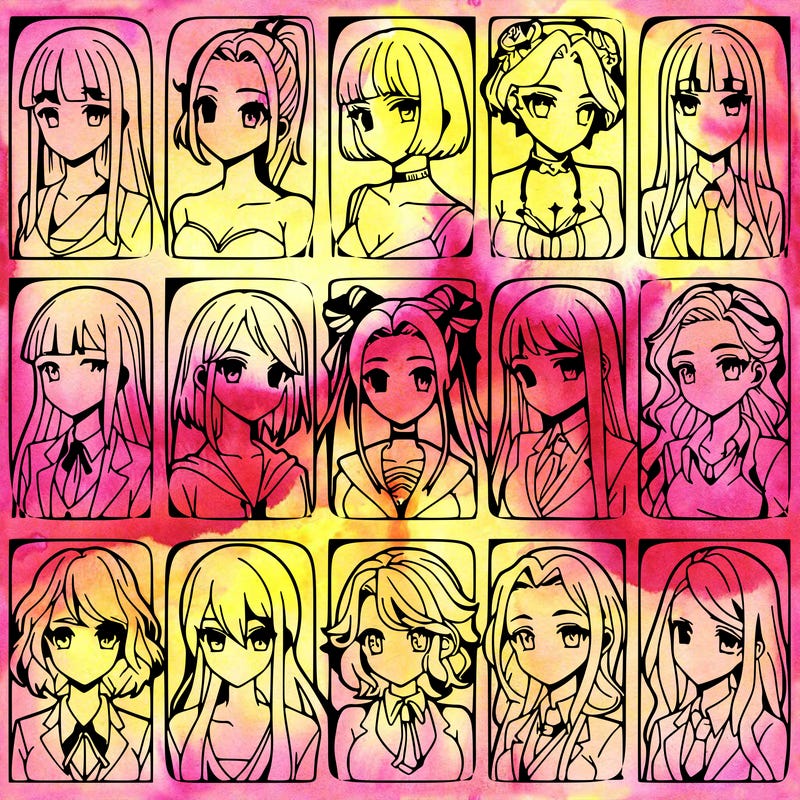 girls that look diffrent anime