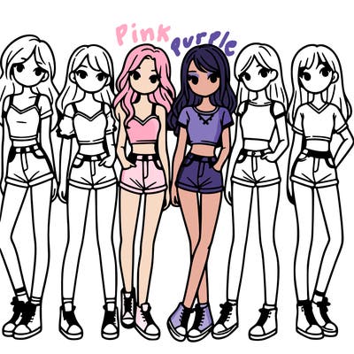 a group of girls wearing crop tops and shorts