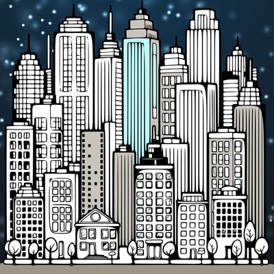 a city with skyscrapers