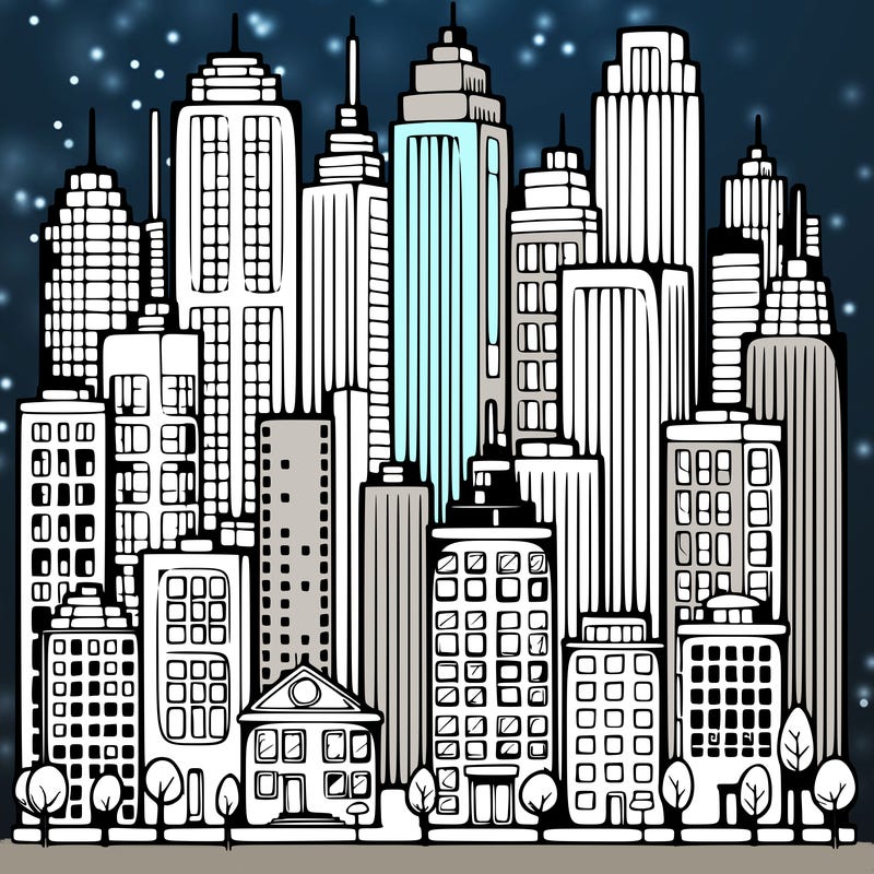 a city with skyscrapers