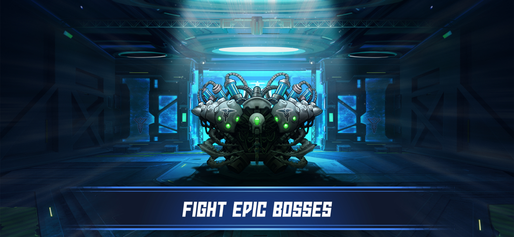 Mutants: Genesis - Un énorme boss mutant mécanique dans une arène de science-fiction du jeu Mutants Genesis.