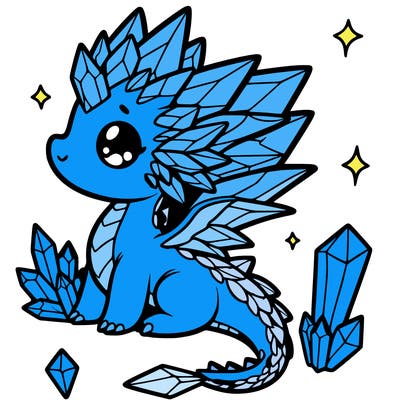 little cute crystal dragon